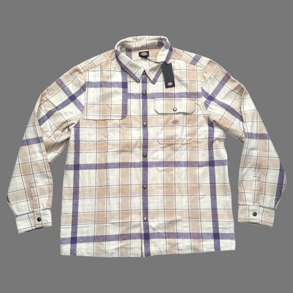 Dickies Nimmons Plaid Flannel Snap Shirt Mens Multicolor XXL NWT - Picture 1 of 7